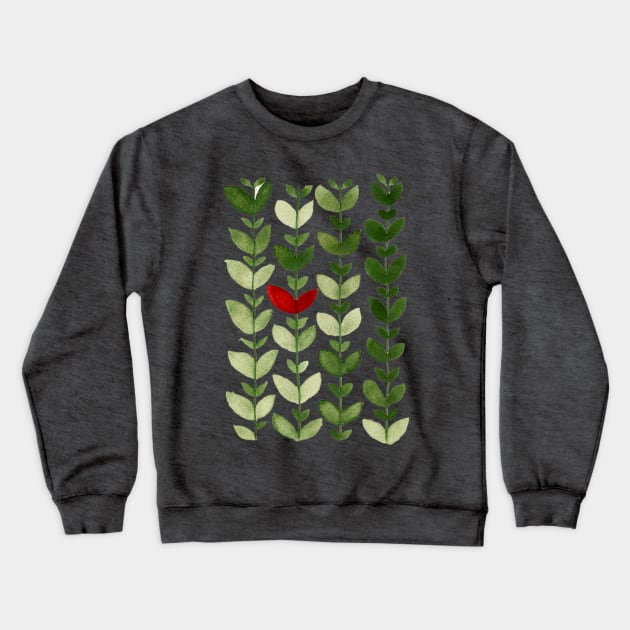 Green Leaves Pattern Crewneck Sweatshirt by onceuponapaper